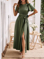 Maxi Jurk met Strik en Voorsplit - Maxi Dresses - Jurkjes.co