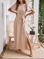 Maxi Jurk met Strik en Voorsplit - Maxi Dresses - Jurkjes.co