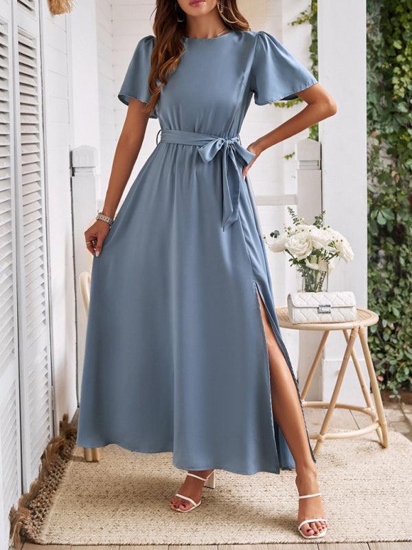 Maxi Jurk met Strik en Voorsplit - Maxi Dresses - Jurkjes.co