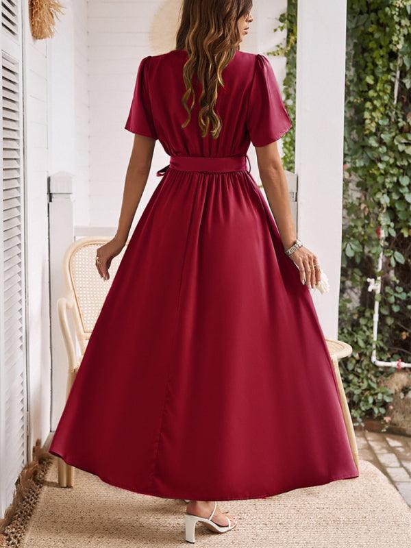Maxi Jurk met Strik en Voorsplit - Maxi Dresses - Jurkjes.co