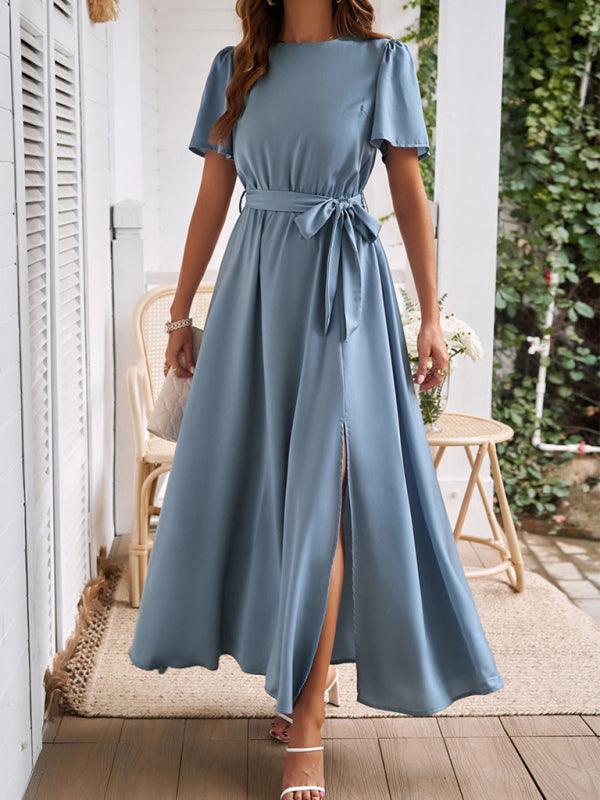 Maxi Jurk met Strik en Voorsplit - Maxi Dresses - Jurkjes.co