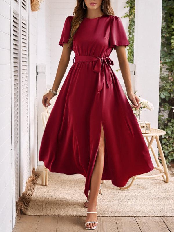 Maxi Jurk met Strik en Voorsplit - Maxi Dresses - Jurkjes.co