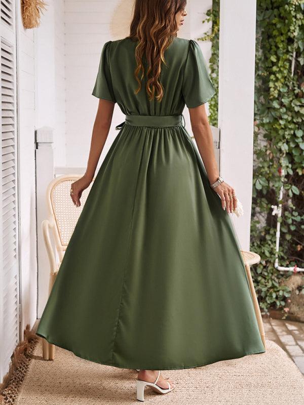 Maxi Jurk met Strik en Voorsplit - Maxi Dresses - Jurkjes.co