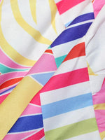 Maxi Jurk met Strikbandjes en Abstracte Print - Maxi Dresses - Jurkjes.co