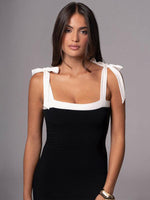 Maxi Jurk met Strikbandjes en Effen Design - Midi Dresses - Jurkjes.co