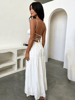 Maxi Jurk met Strikdetail en Effen Kleur - Maxi Dresses - Jurkjes.co