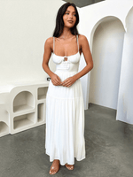 Maxi Jurk met Strikdetail en Effen Kleur - Maxi Dresses - Jurkjes.co