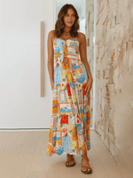 Maxi Jurk met Strikdetail en Patchwork - Group4 - Jurkjes.co