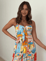 Maxi Jurk met Strikdetail en Patchwork - Group4 - Jurkjes.co