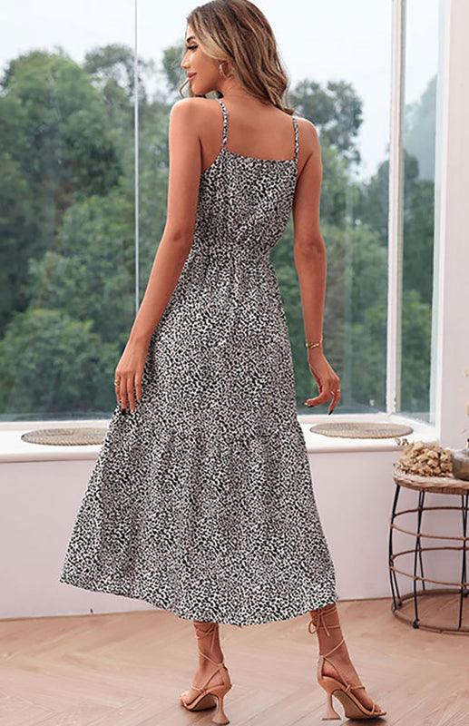 Maxi Jurk met Striksnoer en Dierenprint - Maxi Dresses - Jurkjes.co