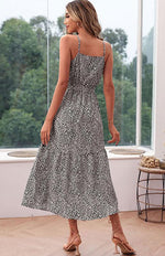 Maxi Jurk met Striksnoer en Dierenprint - Maxi Dresses - Jurkjes.co