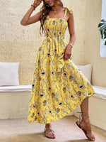 Maxi Jurk met Tie-up Bandjes en Bloemenprint - Maxi Dresses - Jurkjes.co