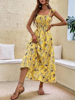 Maxi Jurk met Tie-up Bandjes en Bloemenprint - Maxi Dresses - Jurkjes.co