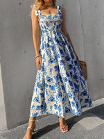Maxi Jurk met Tie-up Bandjes en Bloemenprint - Maxi Dresses - Jurkjes.co