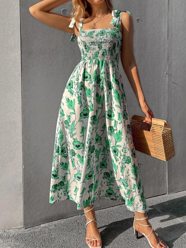 Maxi Jurk met Tie-up Bandjes en Bloemenprint - Maxi Dresses - Jurkjes.co