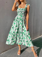 Maxi Jurk met Tie-up Bandjes en Bloemenprint - Maxi Dresses - Jurkjes.co