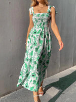 Maxi Jurk met Tie-up Bandjes en Bloemenprint - Maxi Dresses - Jurkjes.co