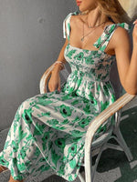 Maxi Jurk met Tie-up Bandjes en Bloemenprint - Maxi Dresses - Jurkjes.co