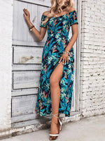 Maxi Jurk met Tropische Bloemenprint - Group3 - Jurkjes.co