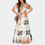 Maxi Jurk met Tropische Print - Dresses - Jurkjes.co