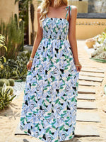 Maxi Jurk met Tropische Print en Elastische Taille - Maxi Dresses - Jurkjes.co