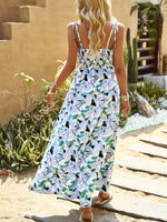 Maxi Jurk met Tropische Print en Elastische Taille - Maxi Dresses - Jurkjes.co