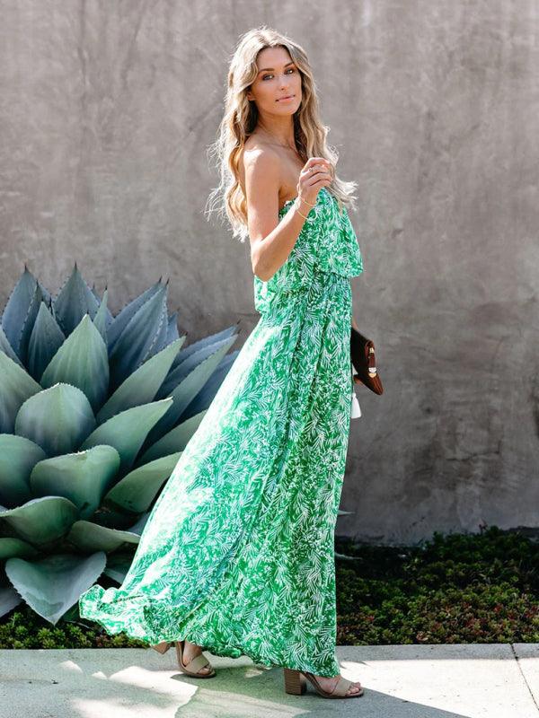 Maxi Jurk met Tropische Print en Split - Group5 - Jurkjes.co