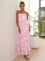 Maxi Jurk met Tropische Print en Strapless Design - Maxi Dresses - Jurkjes.co