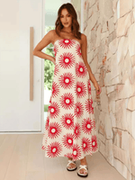 Maxi Jurk met Tropische Print en Strapless Design - Maxi Dresses - Jurkjes.co