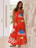 Maxi Jurk met Tropische Print en Strapless Design - Maxi Dresses - Jurkjes.co