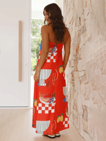 Maxi Jurk met Tropische Print en Strapless Design - Maxi Dresses - Jurkjes.co