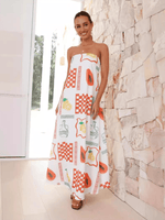 Maxi Jurk met Tropische Print en Strapless Design - Maxi Dresses - Jurkjes.co