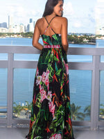 Maxi Jurk met Tropische Print en V-hals - Maxi Dresses - Jurkjes.co