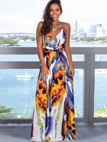 Maxi Jurk met Tropische Print en V-hals - Maxi Dresses - Jurkjes.co