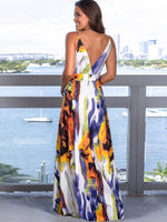 Maxi Jurk met Tropische Print en V-hals - Maxi Dresses - Jurkjes.co