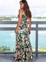 Maxi Jurk met Tropische Print en V-hals - Maxi Dresses - Jurkjes.co