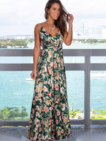 Maxi Jurk met Tropische Print en V-hals - Maxi Dresses - Jurkjes.co