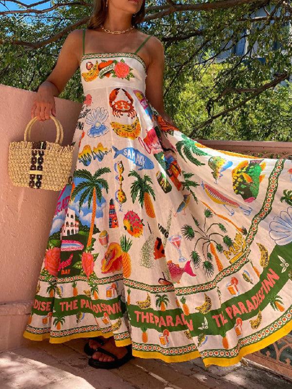 Maxi Jurk met Tropische Print - Group10 - Jurkjes.co