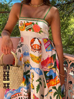 Maxi Jurk met Tropische Print - Group10 - Jurkjes.co