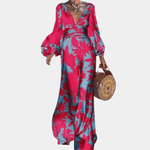 Maxi Jurk met Tropische Print - Women Summer Dress - Jurkjes.co