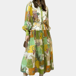 Maxi Jurk met Tropische Print - Women Winter Dress - Jurkjes.co