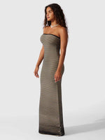 Maxi Jurk met Tube-Top en Gestreept Patroon - Maxi Dresses - Jurkjes.co