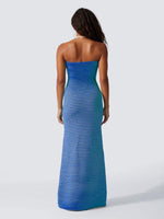 Maxi Jurk met Tube-Top en Gestreept Patroon - Maxi Dresses - Jurkjes.co