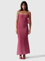 Maxi Jurk met Tube-Top en Gestreept Patroon - Maxi Dresses - Jurkjes.co
