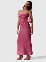 Maxi Jurk met Tube-Top en Gestreept Patroon - Maxi Dresses - Jurkjes.co
