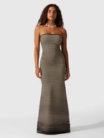 Maxi Jurk met Tube-Top en Gestreept Patroon - Maxi Dresses - Jurkjes.co