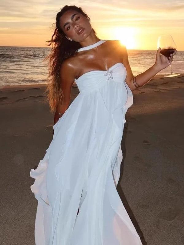 Maxi Jurk met Tube Top en Open Rug - Maxi Dresses - Jurkjes.co