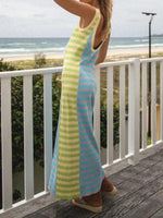 Maxi Jurk met U-hals en Gestreept Design - Group14 - Jurkjes.co