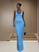 Maxi Jurk met U-hals en Pailletten - Group4 - Jurkjes.co