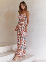 Maxi Jurk met Uitsnijding en Bloemenprint - Maxi Dresses - Jurkjes.co